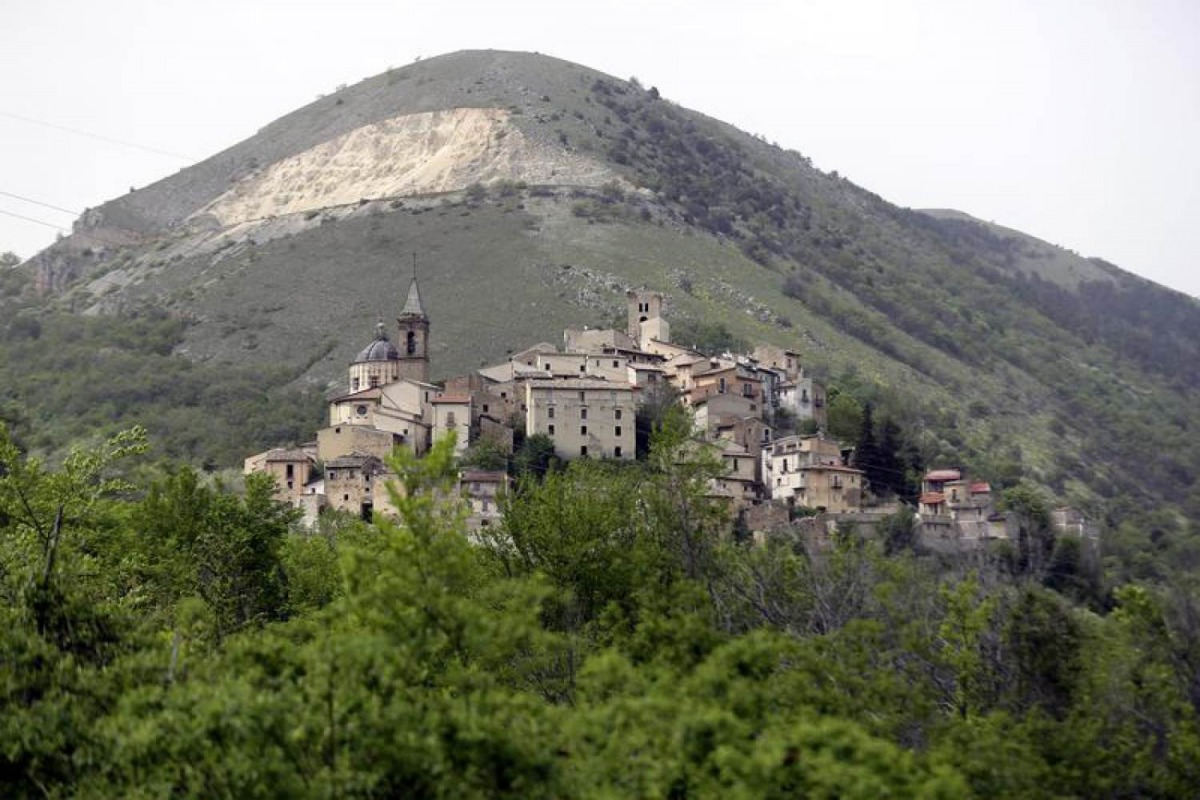A panoramic view of Cocullo village where snakes are used to cover a wooden statue of Saint Domenico during the St. Domenico procession, in central Italy May 1, 2013. Reuters/Alessandro Bianchi