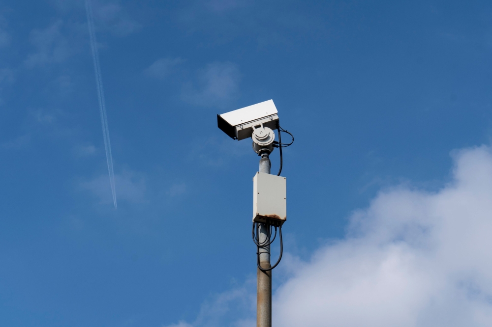 CCTV cameras are seen at Wandsworth prison in southwest London on April 12, 2019. AFP/Niklas Hallen