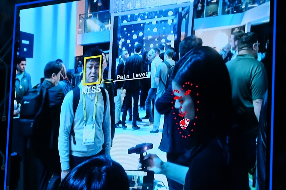 A facial recognition software is demonstrated at the Intel booth at CES 2019 consumer electronics show at the Las Vegas Convention Center in Las Vegas, Nevada on January 10, 2019. AFP / Robyn Beck