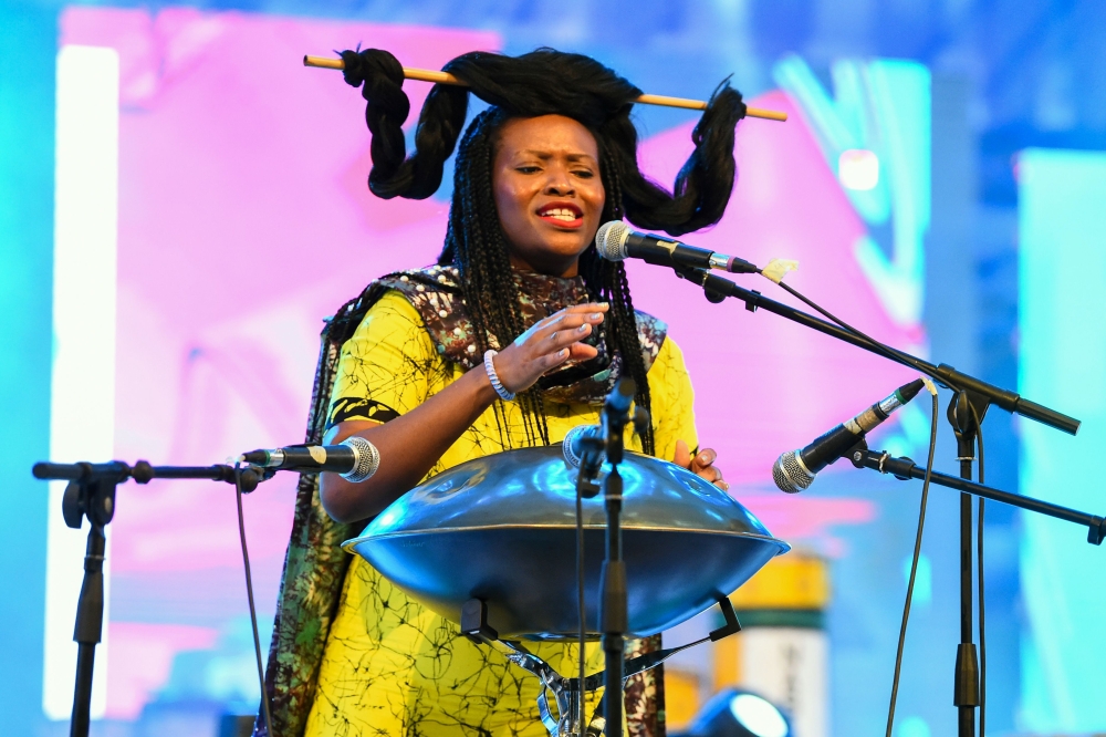 Nigerian opera singer and performance artist Helen Epega, performs during the world's first opera in Pidgin, popularly called 