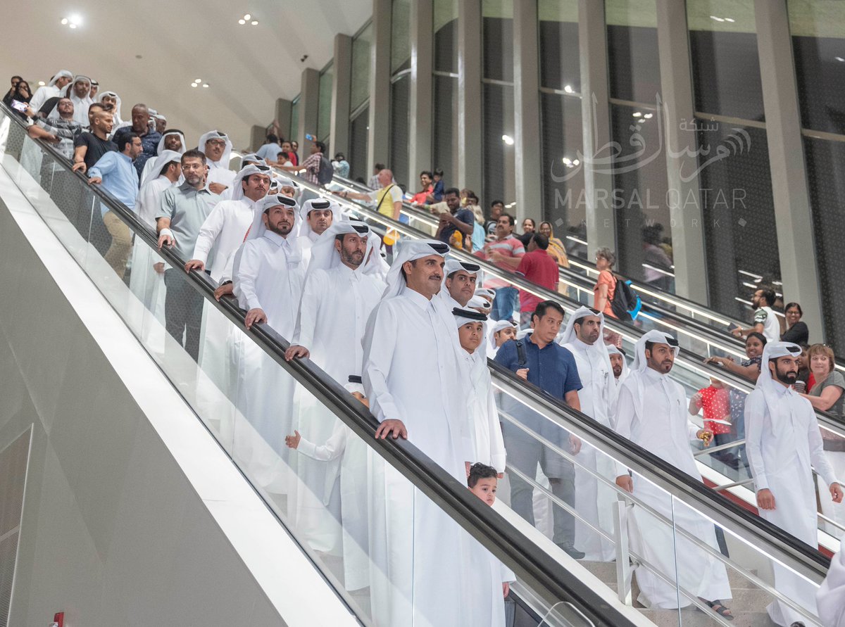 Amir at the Al Wakrah metro station on his way to Amir Cup finals. 