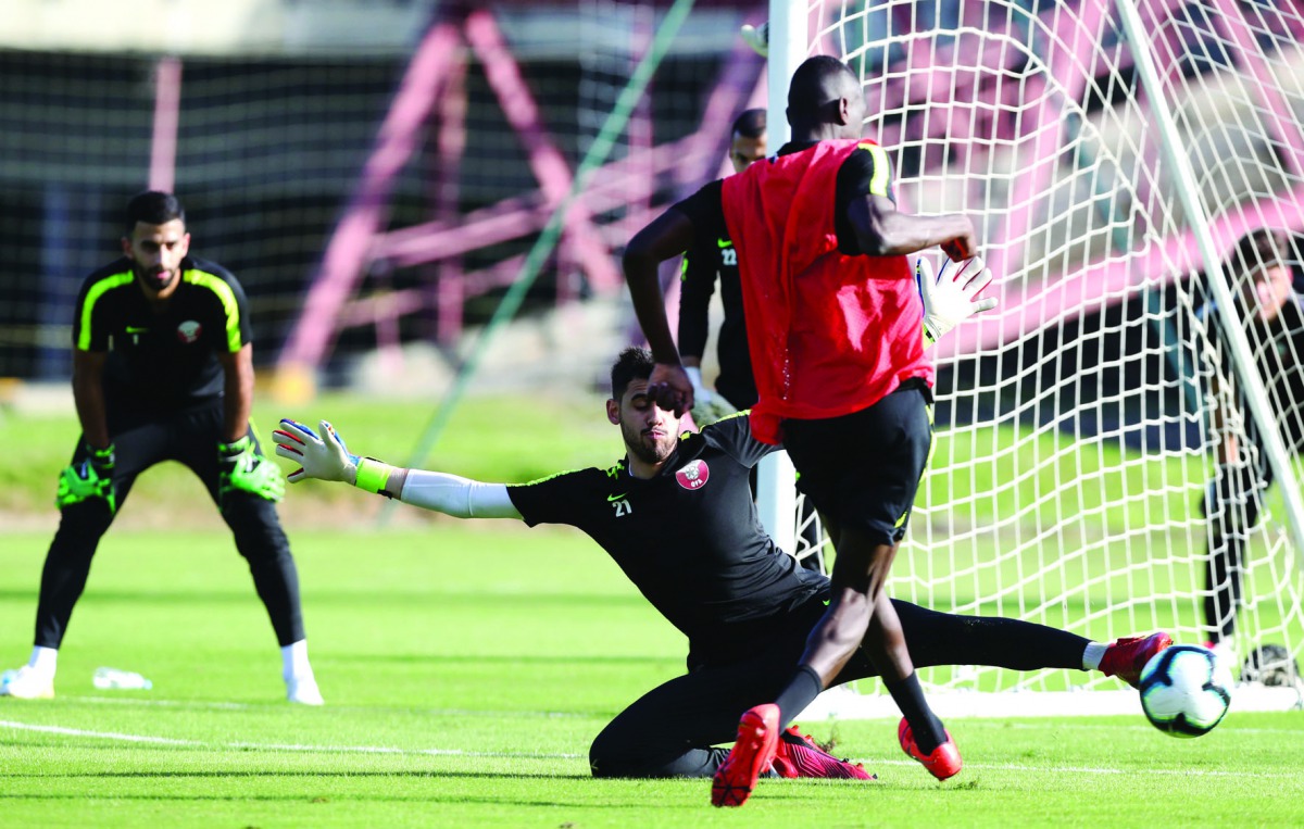 Qatari players during a training session in Rio De Janeiro on Tuesday. 