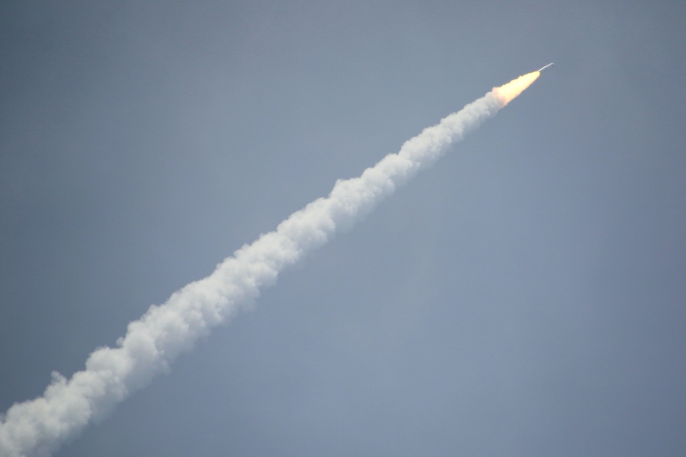 A Long March-11 rocket takes off from an offshore platform in the Yellow Sea off the Shandong province, China June 5, 2019. REUTERS/Stringer 