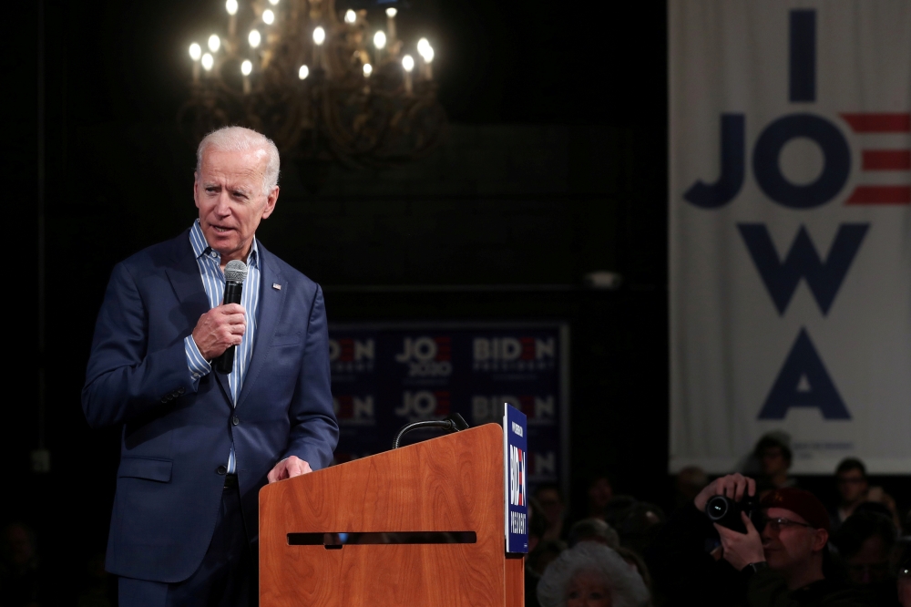 FILE PHOTO: U.S. Democratic presidential candidate former Vice President Joe Biden holds a campaign stop in Des Moines, Iowa, U.S. May 1, 2019. REUTERS/Jonathan Ernst
