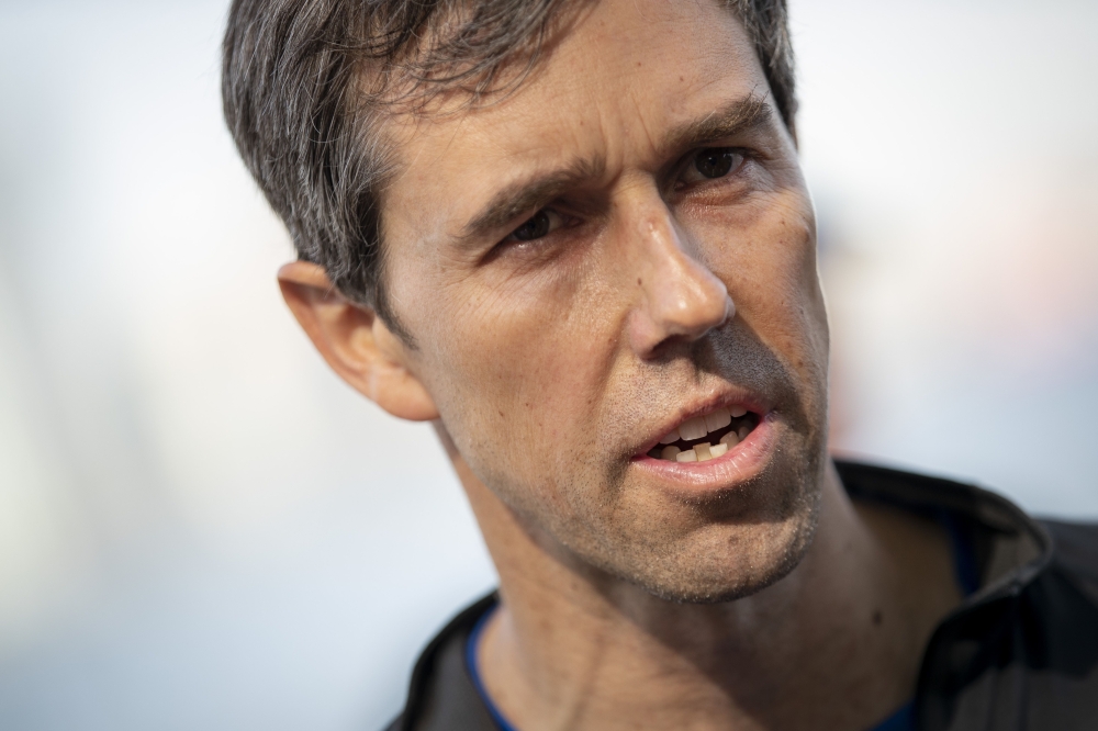 Democratic presidential candidate and former U.S. Rep. Beto O'Rourke speaks to the press after taking part in a Pride month run, June 12, 2019 in New York City.  Drew Angerer/Getty Images/AFP