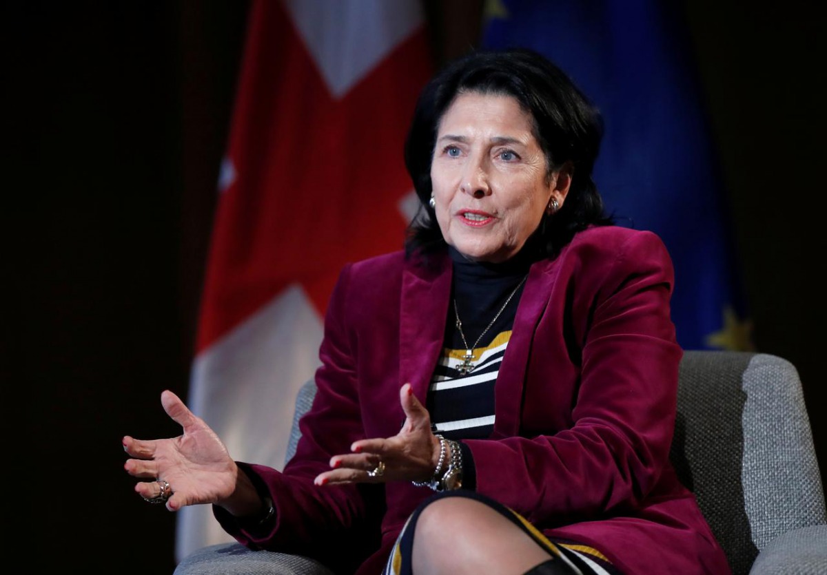Georgia's president-elect Salome Zurabishvili speaks during an interview with Reuters in Tbilisi, Georgia, December 1, 2018. REUTERS/David Mdzinarishvili