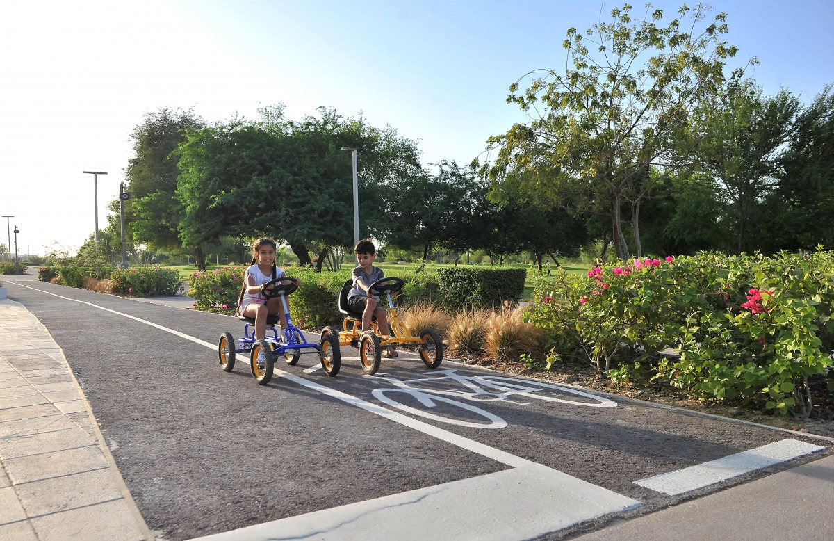 File picture of children enjoying their weekend riding 4 wheels bicycles (Quadricycle) at Al Bidda park in Qatar. Pic: Baher Amin / The Peninsula 