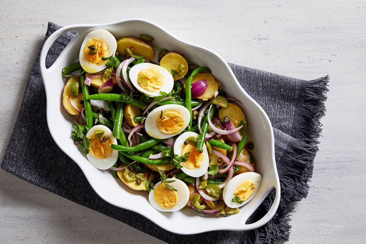 Green Bean Salad with Potatoes, Capers and Eggs. Photo by Stacy Zarin Goldberg for The Washington Post.
