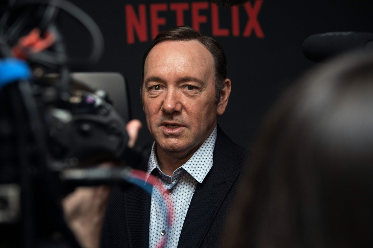 Actor Kevin Spacey arriving for the season 4 premiere screening of the Netflix show House of Cards in Washington DC on February 23, 2016.  AFP / Nicholas Kamm