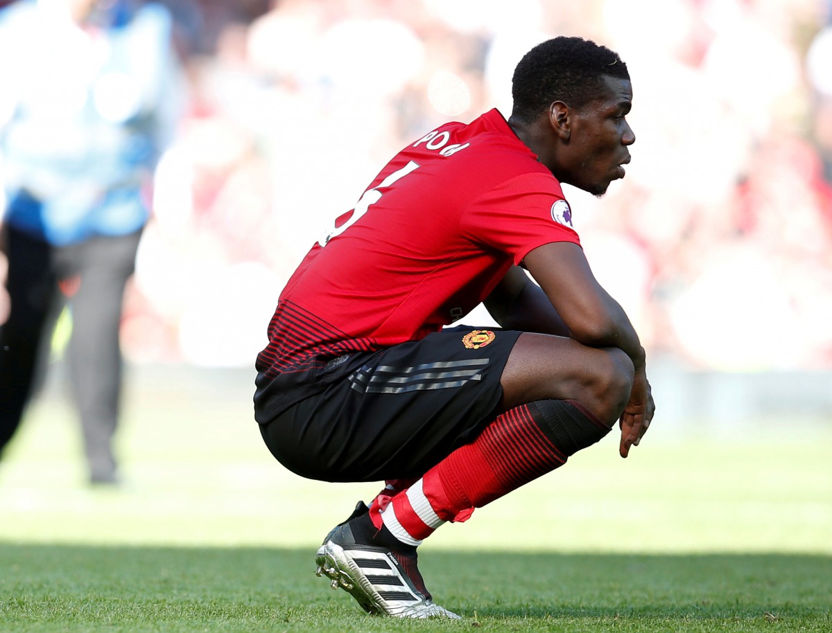 Manchester United's Paul Pogba looks dejected after the Premier League match between  Manchester United v Cardiff City at Old Trafford, May 12, 2019. Reuters/Andrew Yates/File Photo 
