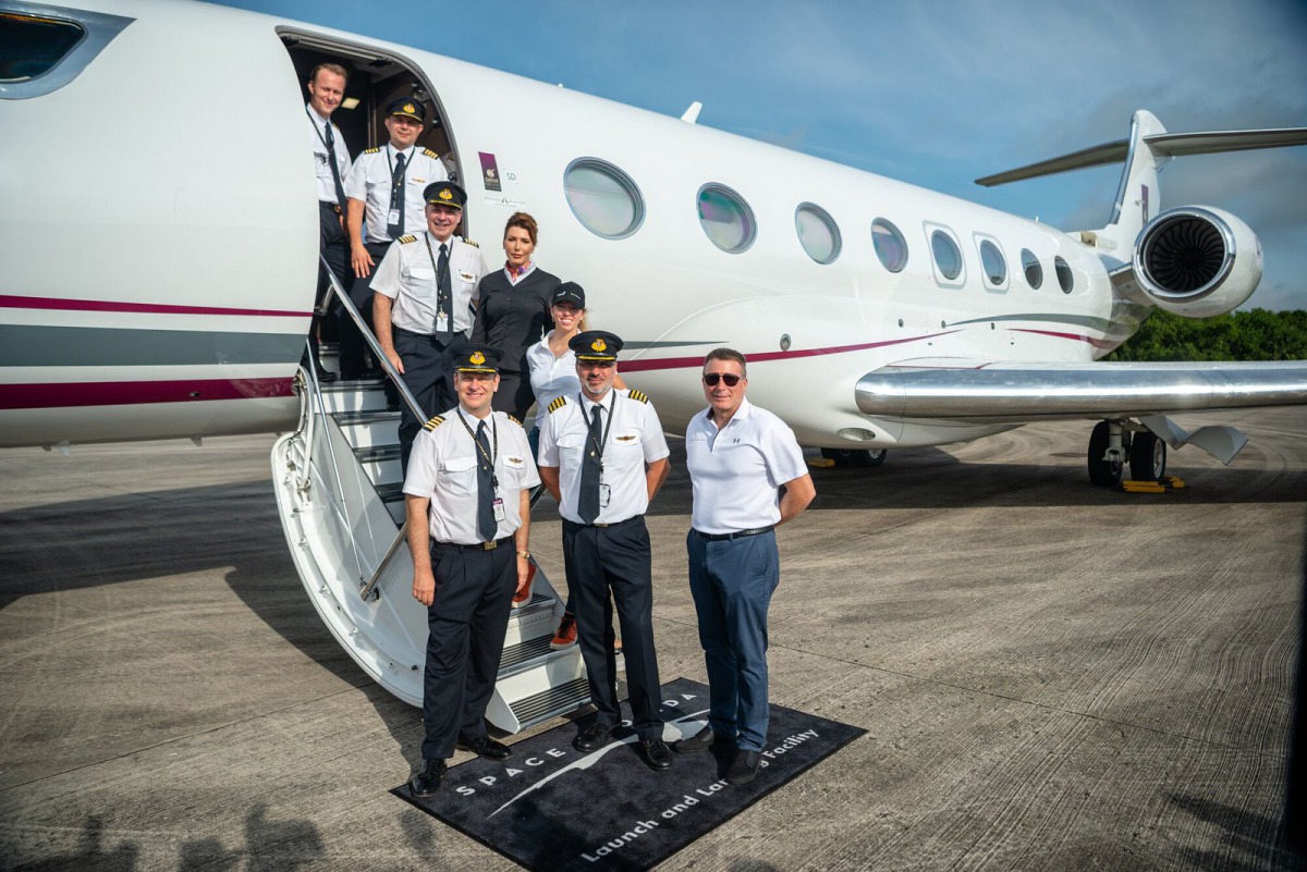 The mission was split into the four sectors; Nasa shuttle landing facility in Florida to Astana, Astana to Mauritius, Mauritius to Chile and Chile back to Nasa, Florida, with refueling pit stops in each location. 