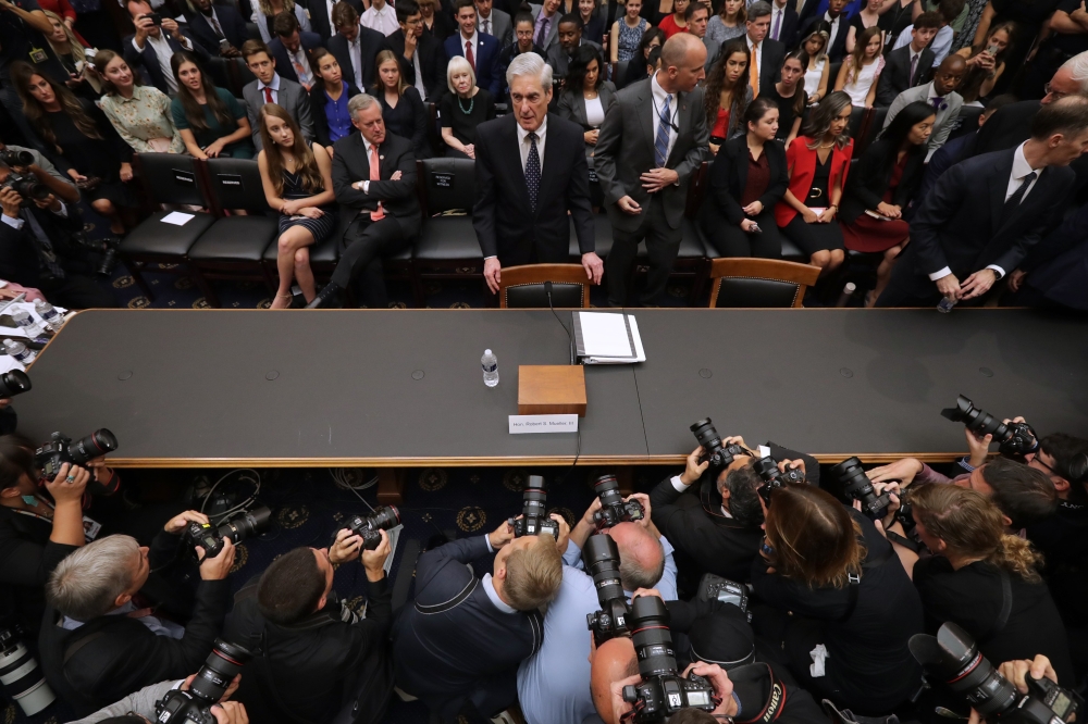 Former Special Counsel Robert Mueller arrives before testifying to the House Judiciary Committee about his report on Russian interference in the 2016 presidential election in the Rayburn House Office Building July 24, 2019 in Washington, DC. (Chip Somodev
