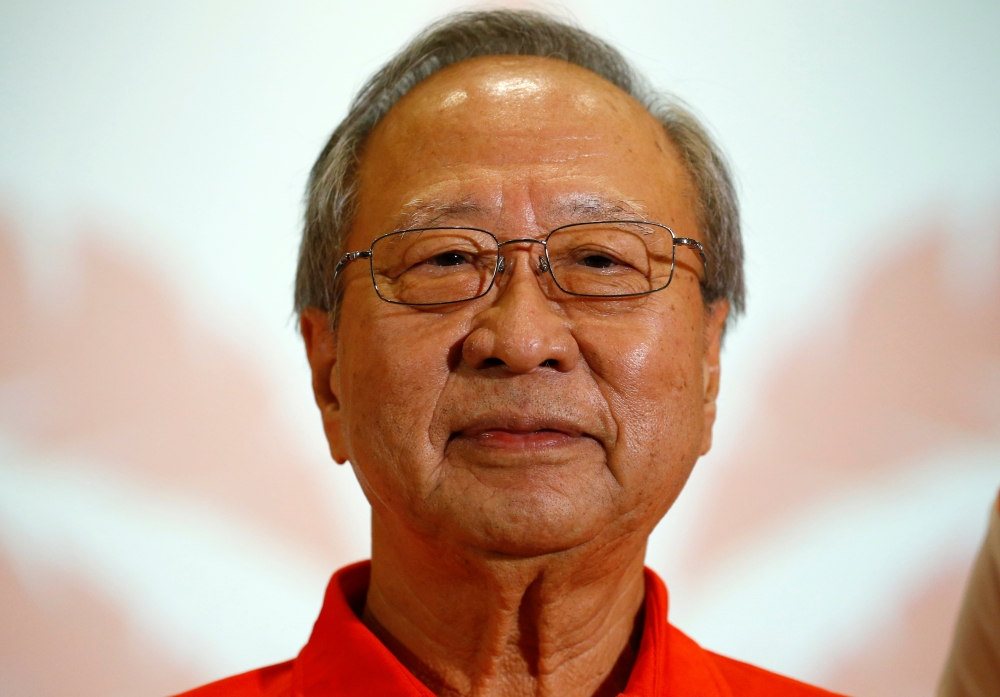 Leader of the newly-launched Progress Singapore Party (PSP) Tan Cheng Bock is seen at a press conference in Singapore July 26, 2019. REUTERS/Feline Lim