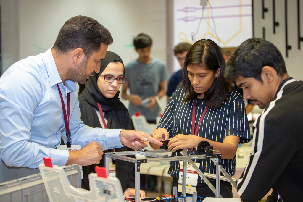High School students taking part in activities during the Future Engineers STEM camp at Texas A&M University at Qatar. Occidental Petroleum of Qatar Ltd. (Oxy Qatar) sponsored the programme.