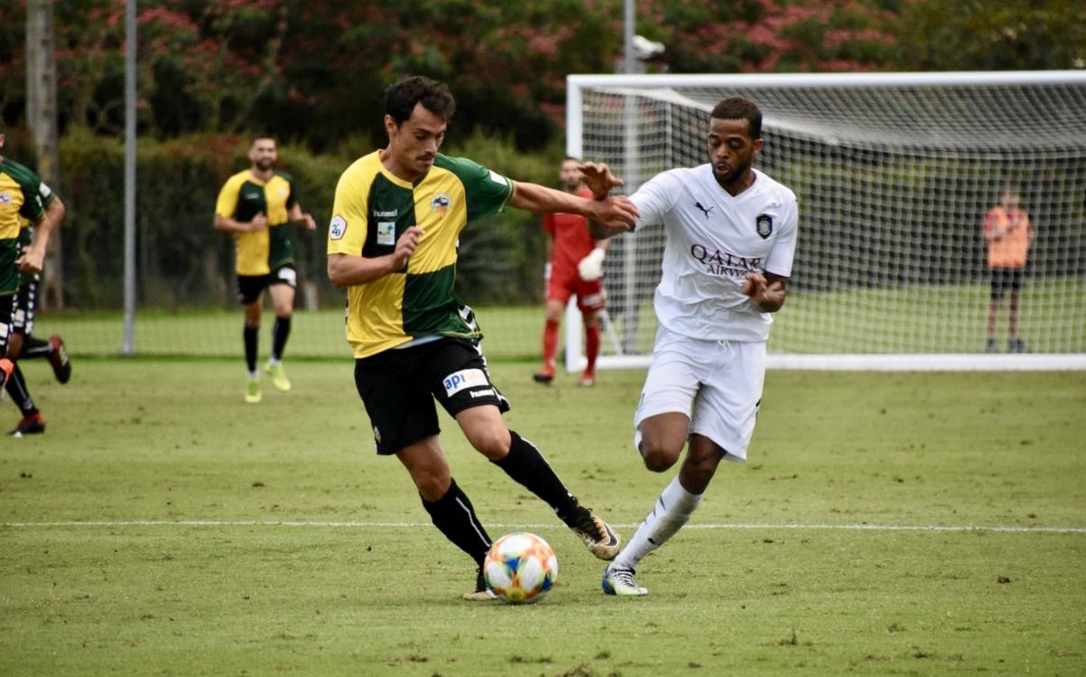 An action during the friendly match between Al Sadd and Sabadell FC.
