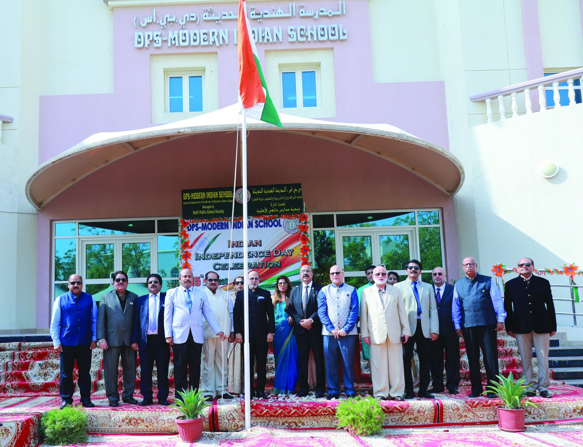 The officials and students of DPS-Modern Indian School during India’s Independent Day celebrations held in their respective premises, yesterday.