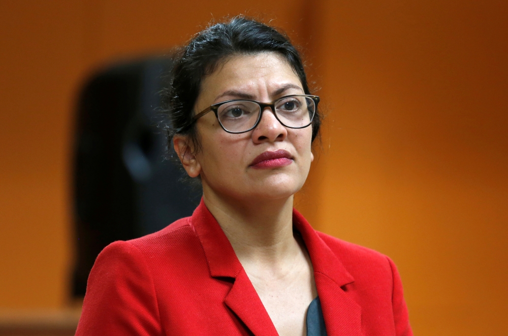 US Congresswoman Rashida Tlaib listens to a comment from a constituent during a Town Hall style meeting in Inkster, Michigan, US August 15, 2019. REUTERS/Rebecca Cook