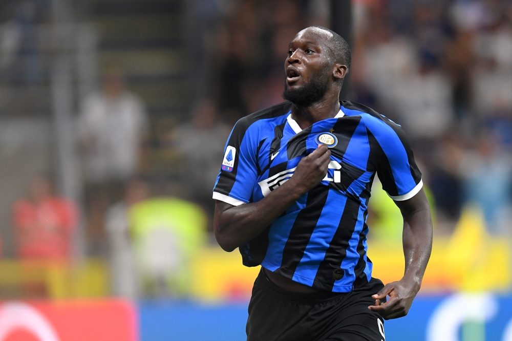 Inter Milan's Romelu Lukaku celebrates scoring their third goal REUTERS/Daniele Mascolo