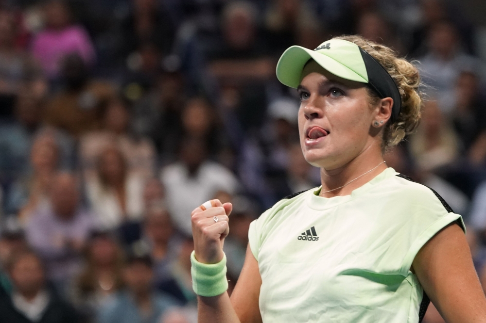 Caty McNally of the US celebrates a point against Serena Williams of the US during their Round Two Women's Singles tennis match of the 2019 US Open at USTA Billie Jean King National Tennis Center in New York on August 28, 2019. / AFP / Don EMMERT