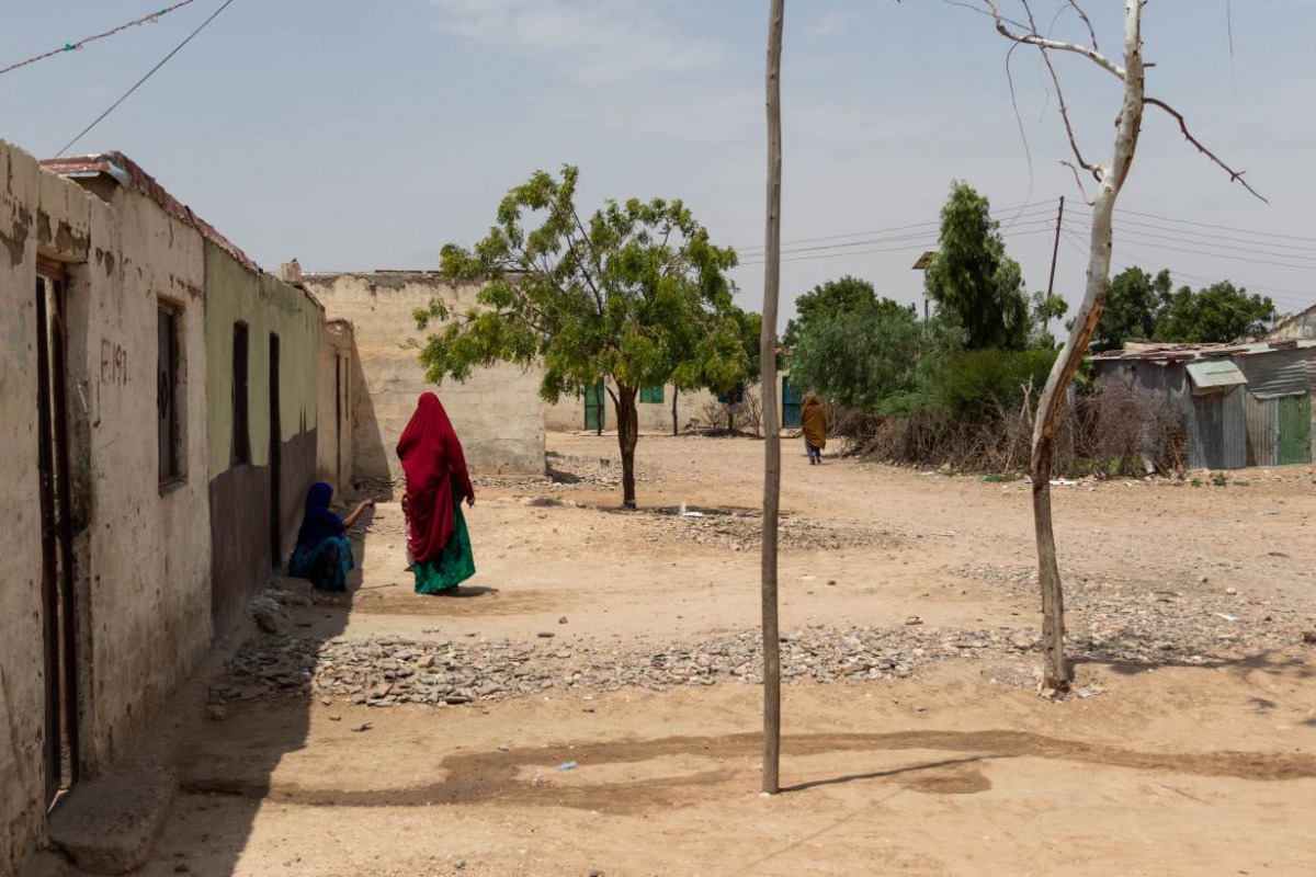 Women sit in the streets of Sanani, Somaliland on June 30, 2019. Thomson Reuters Foundation/Claudio Accheri