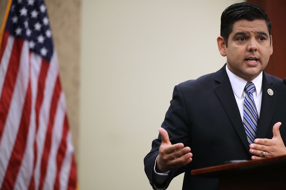 (FILES) In this file photo taken on June 21, 2018 Representative Raul Ruiz (D-CA) talks about the Trump tax cuts during a news conference at the U.S. Capitol Visitors Center June 22, 2018 in Washington, DC. AFP / GETTY IMAGES NORTH AMERICA / Chip SOMODEVI