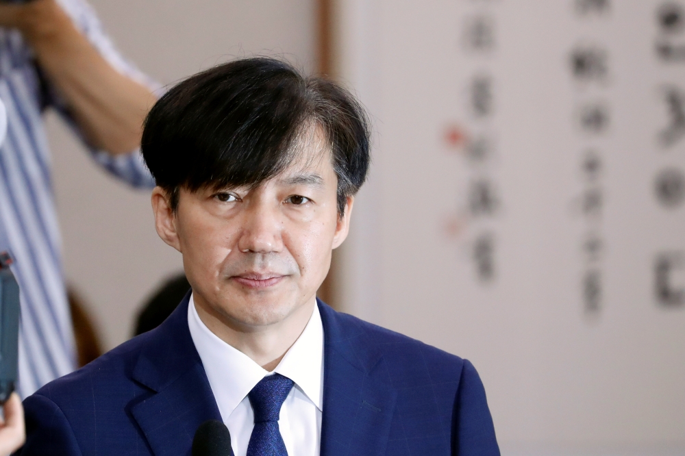 Justice Minister nominee Cho Kuk attends a hearing at the national assembly in Seoul, South Korea, September 6, 2019. REUTERS/Kim Hong-Ji