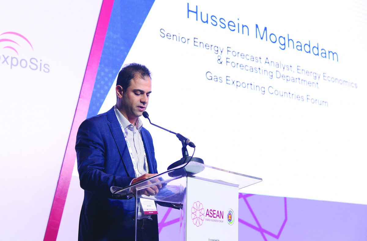 GECF Senior Energy Forecast Analyst Dr. Hussein Moghaddam addressing ASEAN Energy Business Forum in Bangkok