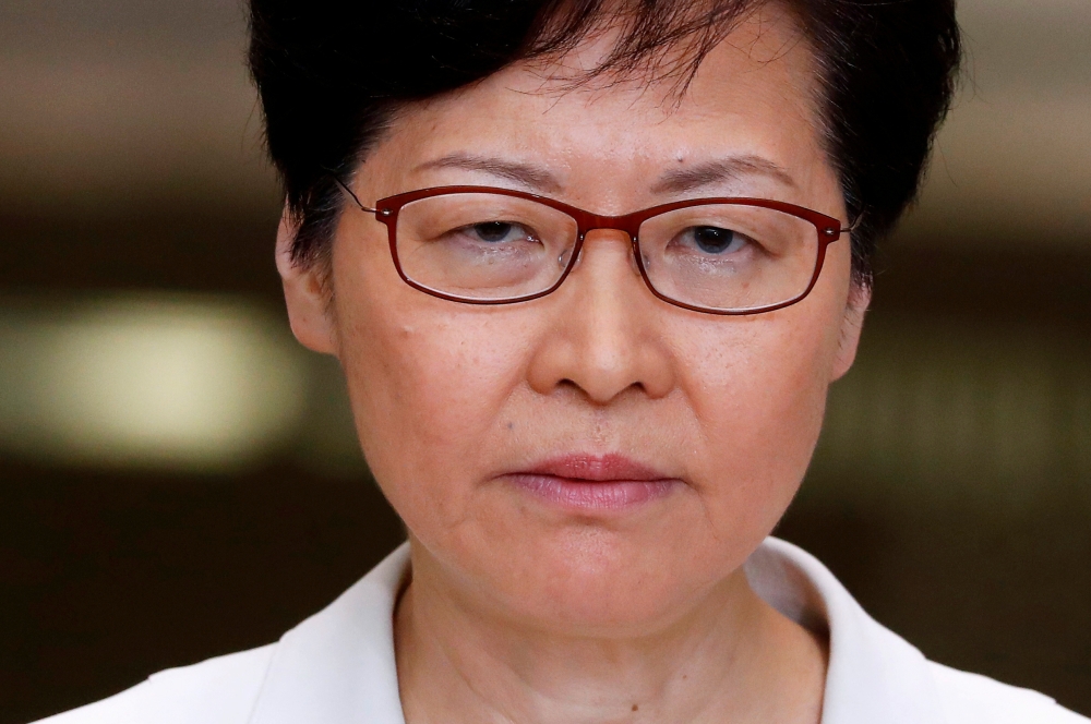Hong Kong's Chief Executive Carrie Lam addresses a news conference in Hong Kong, China September 5, 2019. REUTERS/Kai Pfaffenbach