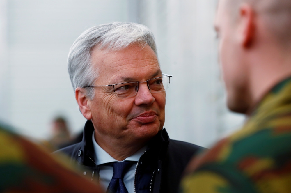 Belgian minister Didier Reynders visits Belgian soldiers deployed to the NATO enhanced Forward Presence battle group at Tapa military base, Estonia April 2, 2019. Reuters/Ints Kalnins