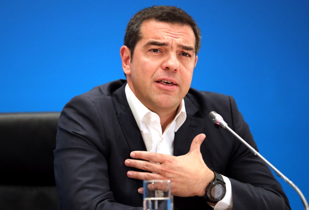Alexis Tsipras delivers a speech at Zappeion Hall after the general election in Athens July 7, 2019. Reuters / Alkis Konstantinidis