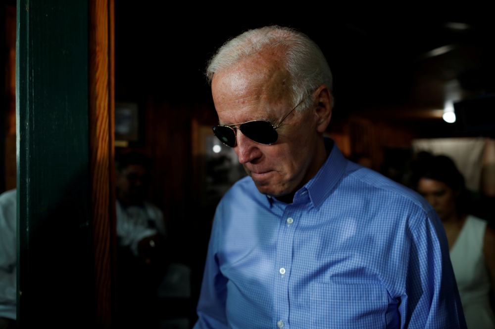 Joe Biden waits to be introduced during the 2019 Presidential Galivants Ferry Stump Meeting in Galivants Ferry, South Carolina, US, September 16, 2019. Reuters/Randall Hill