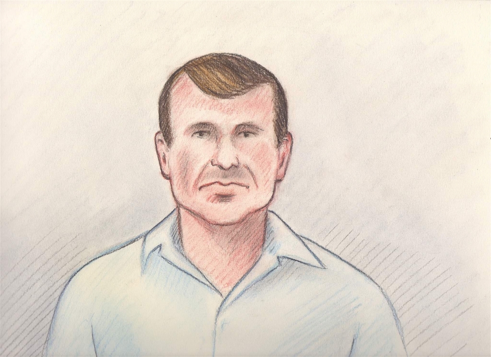 Cameron Ortis, director general with the Royal Canadian Mounted Police intelligence unit, is shown in a court sketch from his court hearing in Ottawa September 13, 2019. Lauren Foster-MacLeod/ via Reuters