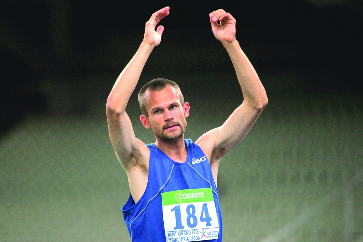 Stefan Holm in action during the IAAF Athens Grand Prix in this July 13, 2008 file photo.