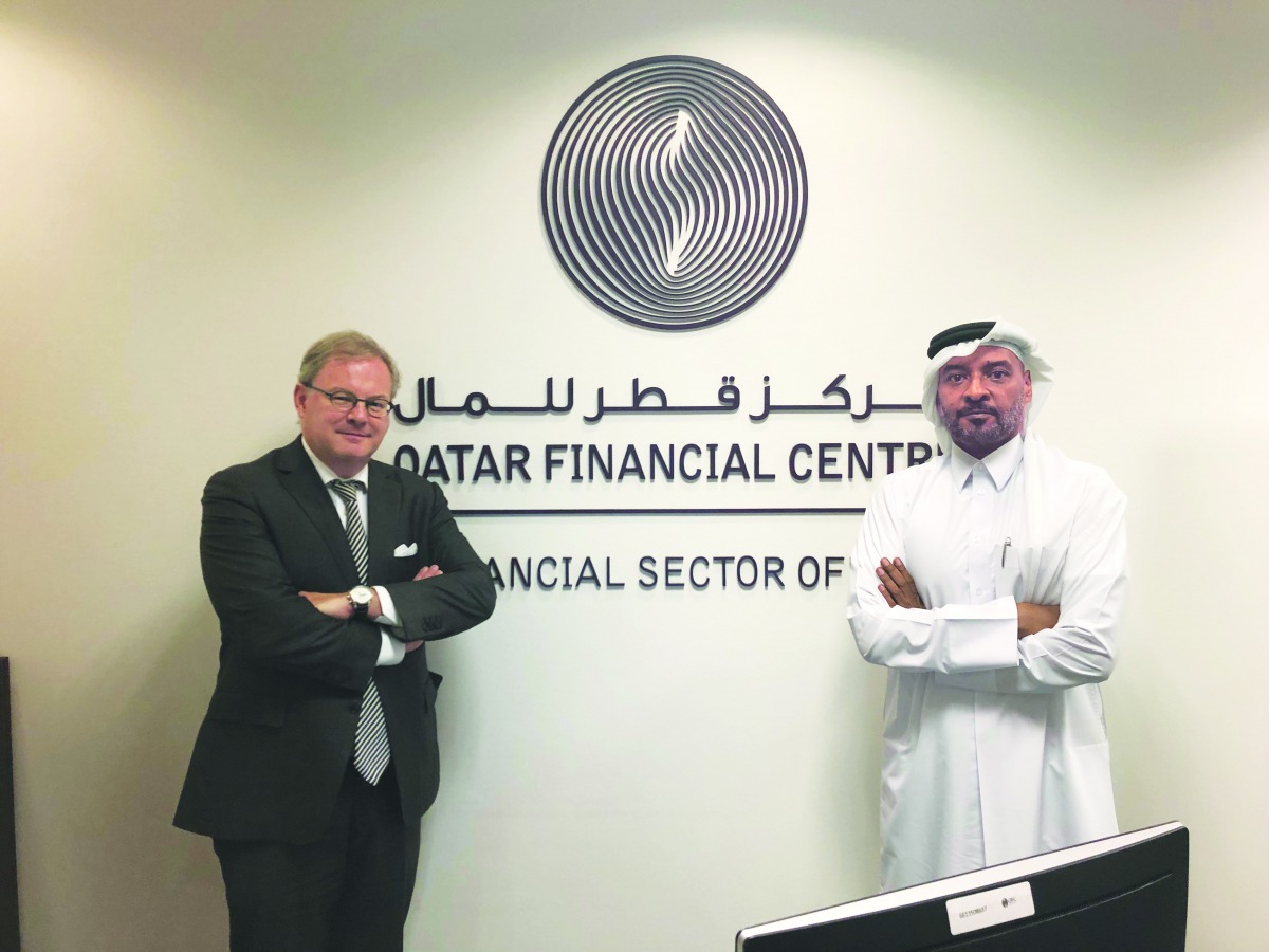 Henk Jan Hoogendoorn (left), Managing Director of Financial Sector Office, QFC Authority, and Sadiq Hamour, Director of Financial Institutions, QFC Authority.