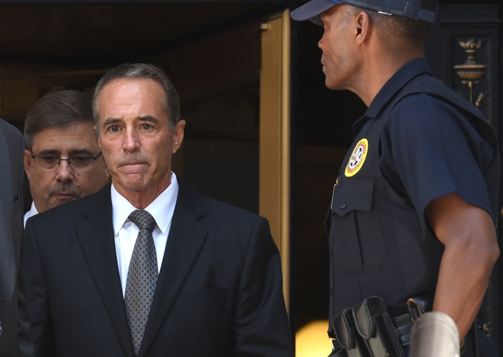 Chris Collins, a Republican from the 27th Congressional District of New York, leaves US Federal Court in New York after being indicted on insider trading, on August 8, 2018. AFP / Timothy A Clary 