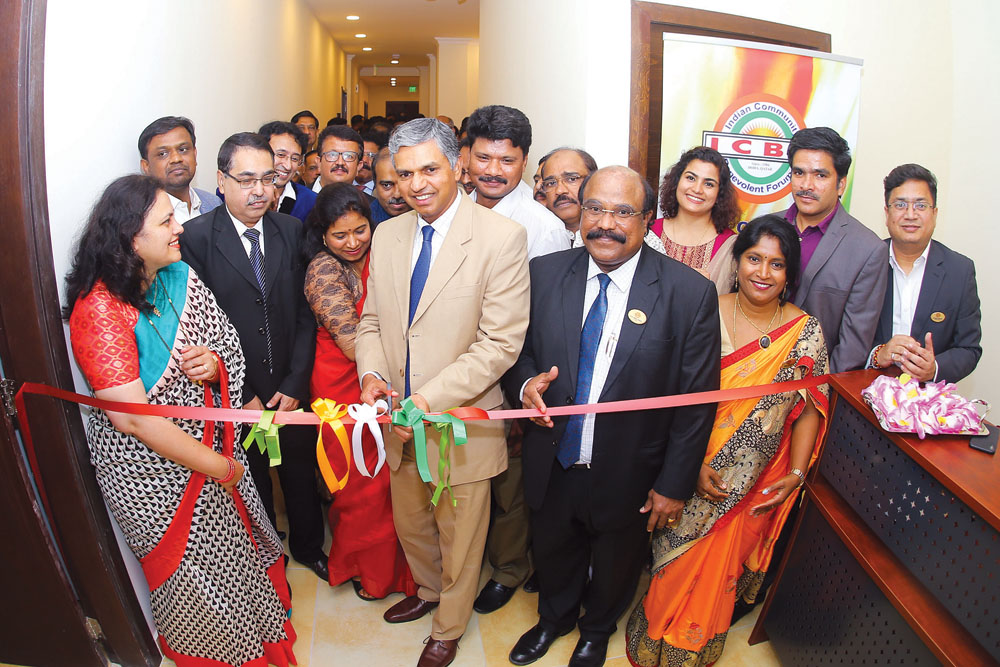 Ambassador of India to Qatar, P Kumaran, inaugurating the new office of Indian Community Benevolent Forum in Thumama.