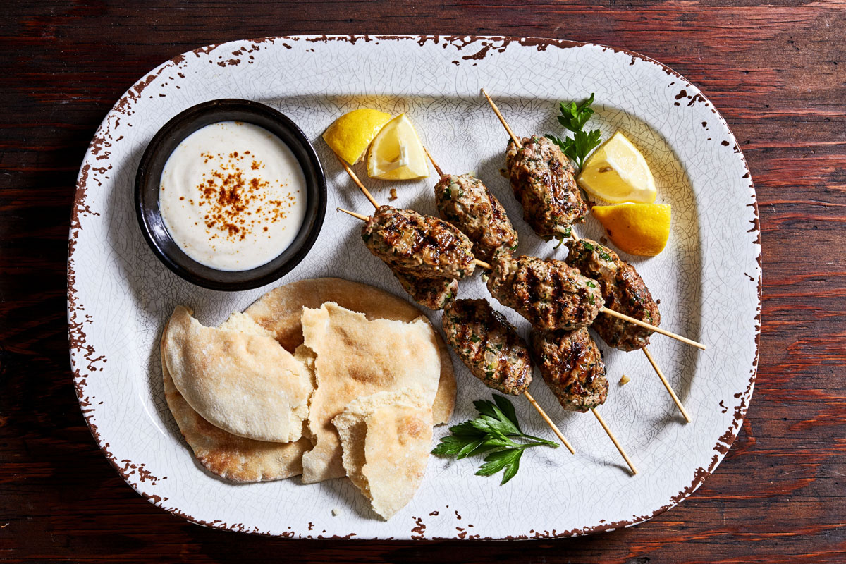  Turkey Kebabs With Tahini Sauce. Photo by Stacy Zarin Goldberg for The Washington Post. 