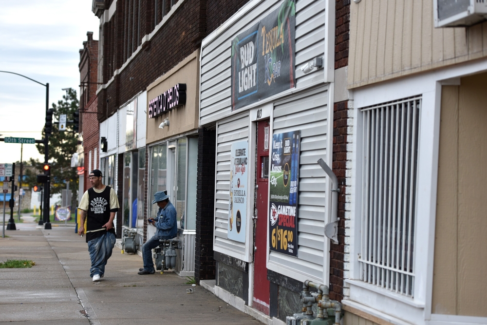 A general view of the entrance to the bar where 9 people were shot and four killed on October 06, 2019 in Kansas City, Kansas. Ed Zurga/Getty Images/AFP