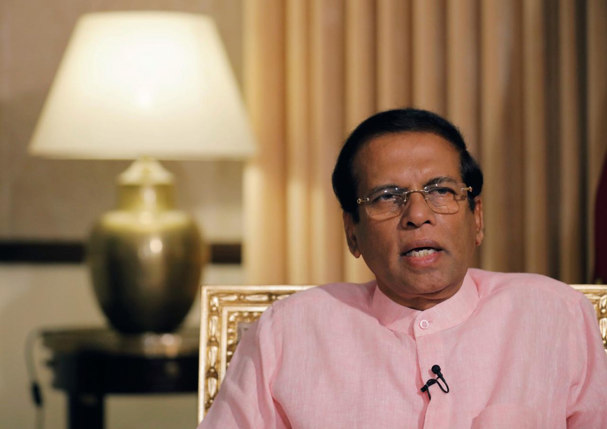 Maithripala Sirisena speaks during an interview with Reuters at his residence in Colombo, Sri Lanka May 4, 2019. Reuters/Dinuka Liyanawatte