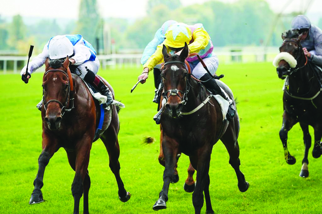 Al Rabban Racing’s Shadn on its way to win the Critérium de Maisons-Laffitte (Gr2) at Maisons-Laffitte in France, yesterday.