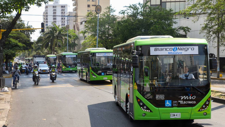 Colombian city of Cali launches a fleet of 26 electric buses, September 2019. (Courtesy of Cali mayor office) 