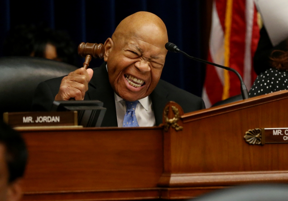 FILE PHOTO: House Oversight and Reform Committee chairman Elijah Cummings (D-MD) calls for order during a hearing called 