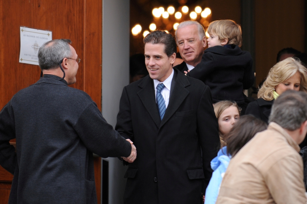 Joe Biden and his son Hunter Biden depart after a pre-inauguration church service in Washington, January 18, 2009. Reuters/Jonathan Ernst