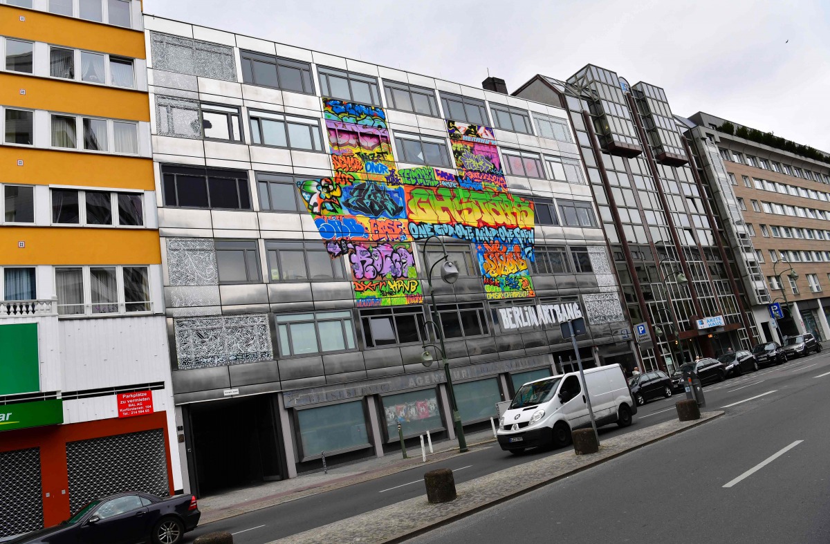 The Haus, an old bank building housing an urban art project in Berlin. AFP / John Macdougall