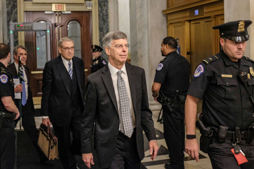 Bill Taylor, the top U.S. Diplomat to Ukraine, leaves Capitol Hill on October 22, 2019 in Washington, DC. Alex Wroblewski/Getty Images/AFP