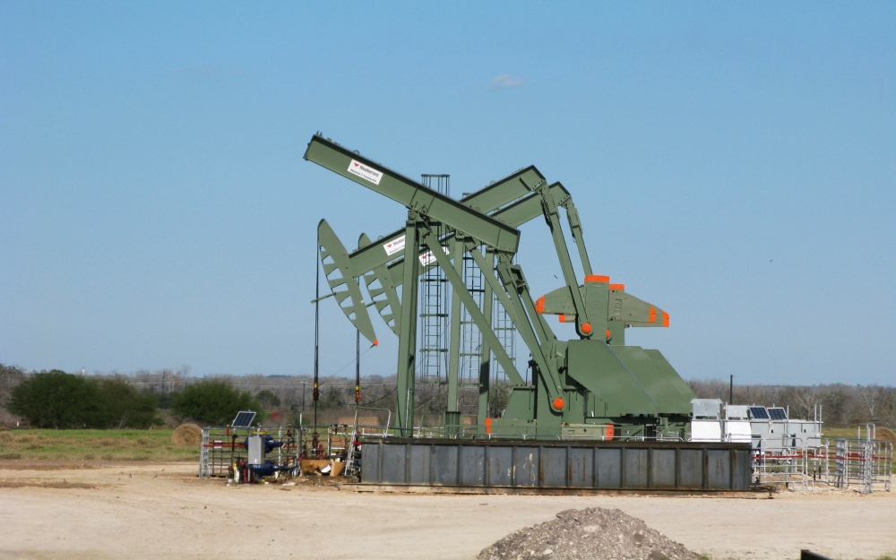 A pump jack used to help lift crude oil from a well in South Texas stands idle in Dewitt County, Texas January 13, 2016. Reuters/Anna Driver