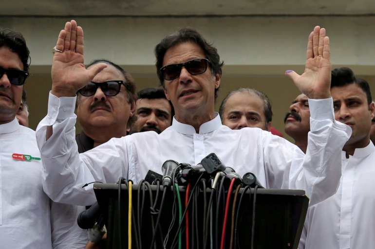 Cricket star-turned-politician Imran Khan, chairman of Pakistan Tehreek-e-Insaf (PTI), speaks in Islamabad. (REUTERS/Athit Perawongmetha/File Photo)