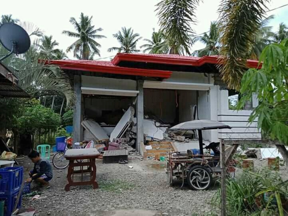 A damaged local town hall is seen in Mabini, Davao Del Sur, Philippines after a magnitude 6.6 earthquake struck Octiber 29, 2019 in this picture obtained from social media. Jaypee Catalan via REUTERS ATTENTION EDITORS - THIS IMAGE HAS BEEN SUPPLIED BY A T