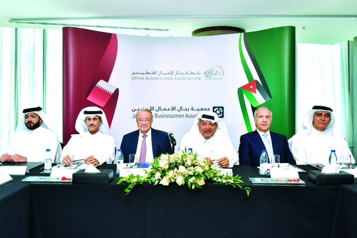 QBA Chairman Sheikh Faisal bin Qassim Al Thani (third right), Sheikh Dr. Khalid bin Thani Al Thani (second left), Second Deputy to the Chairman, QBA, and other officials during the event, yesterday.