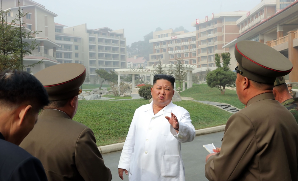 This undated picture released from North Korea's official Korean Central News Agency (KCNA) on October 25, 2019 shows North Korean leader Kim Jong-Un visiting Yangdok County Hot Spring Resort. South Korea OUT / 